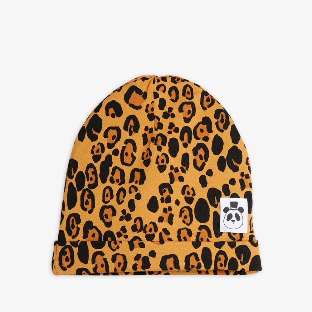 Mini Rodini 56/58 organic cotton leopard print hat